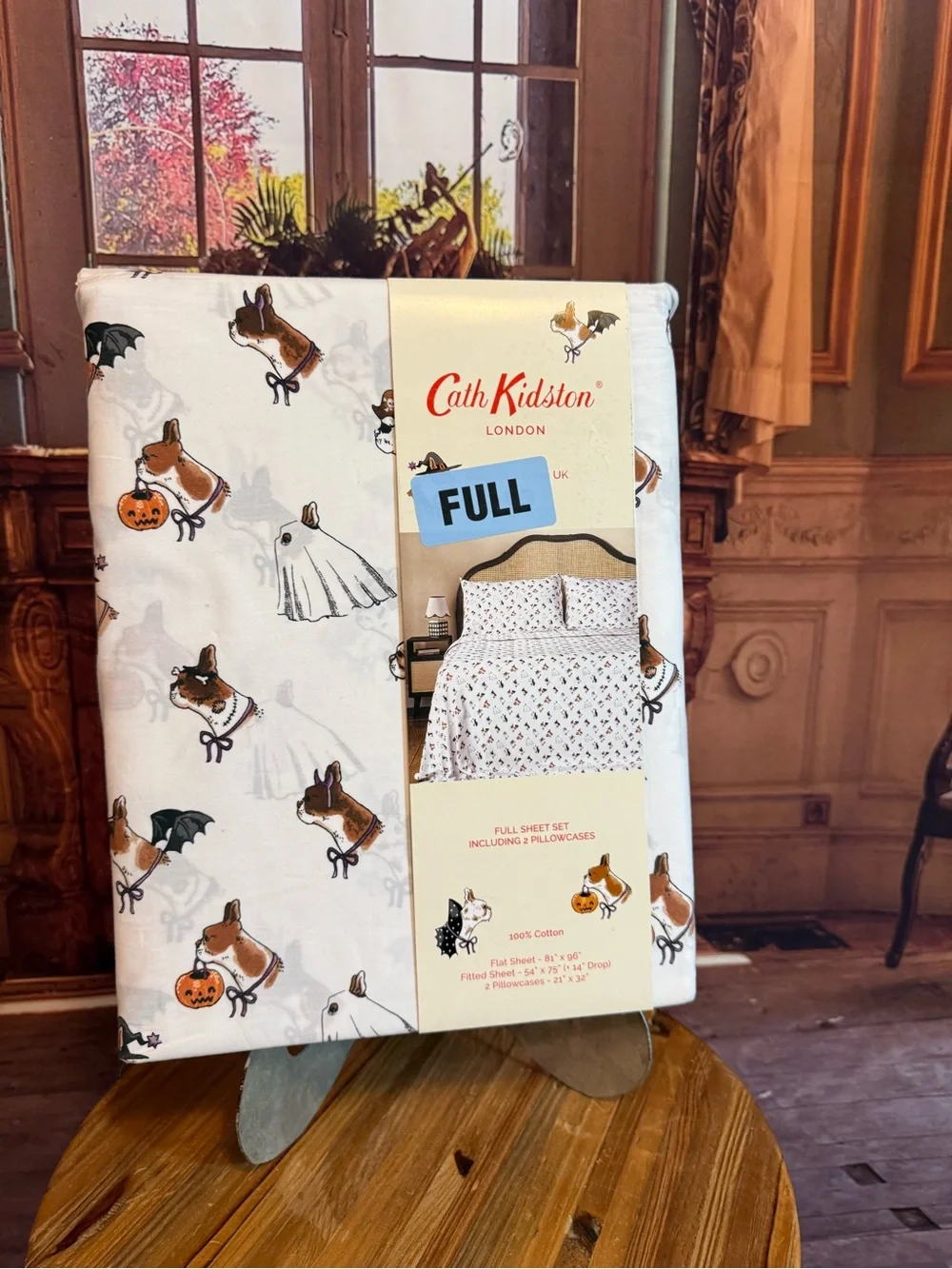 Cath Kidston Halloween Summerween Full Sheet Set NWT Dog Puppy Ghost TOT